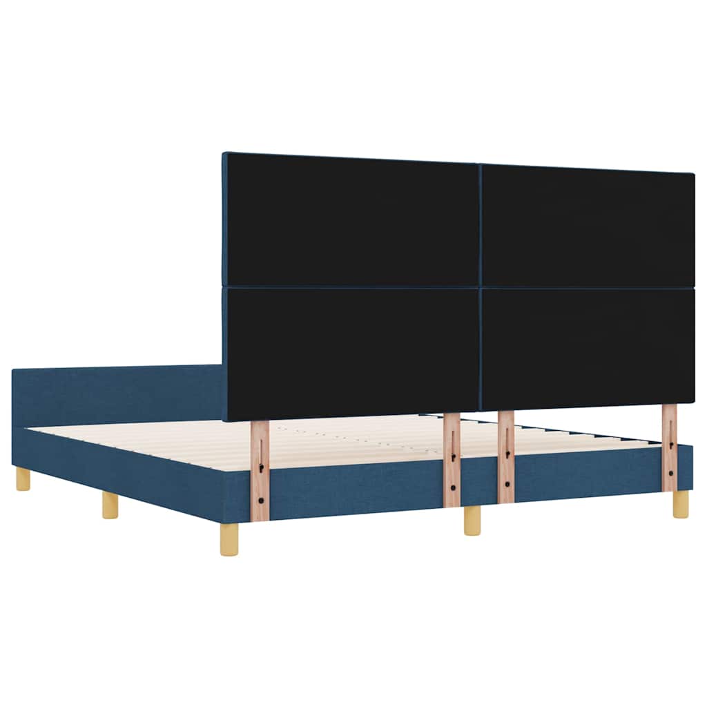 Sengestel med hovedgærde Blå 180 x 200 cm Stof