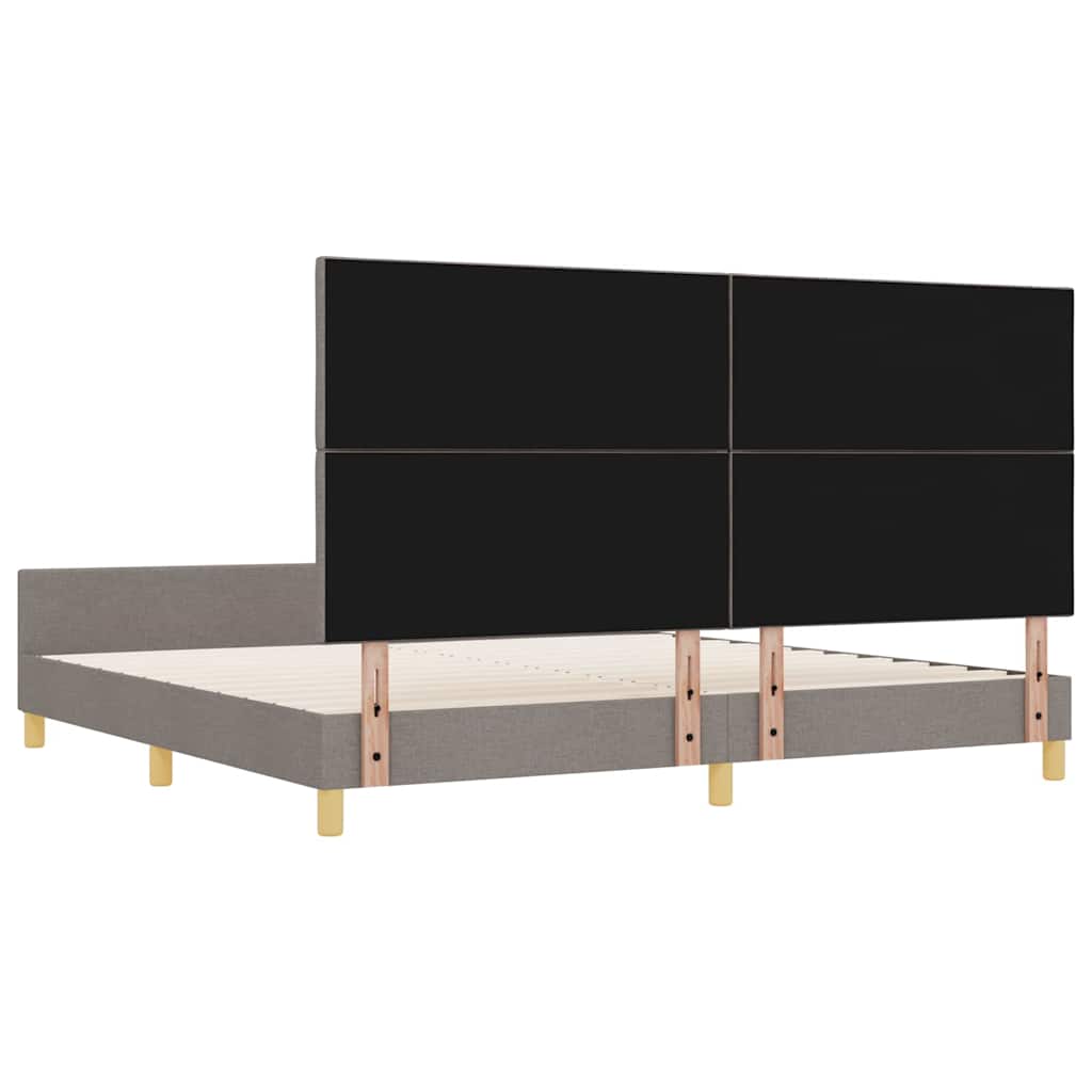 Sengestel med hovedgærde Gråbrun 200 x 200 cm Stof