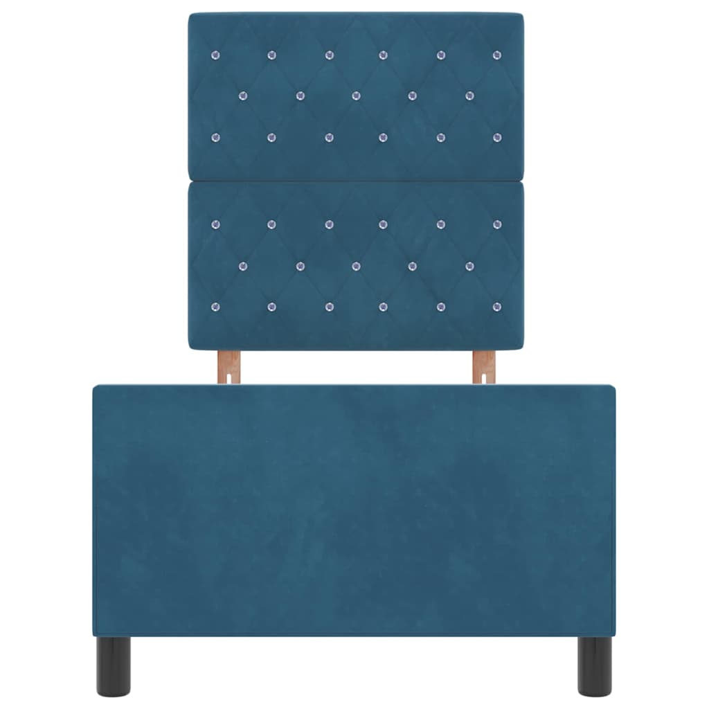 Box spring seng med hovedgærde Mørk blå 80 x 200 cm Fløjl