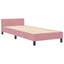 Box spring seng med hovedgærde Lyserød 80 x 200 cm Fløjl