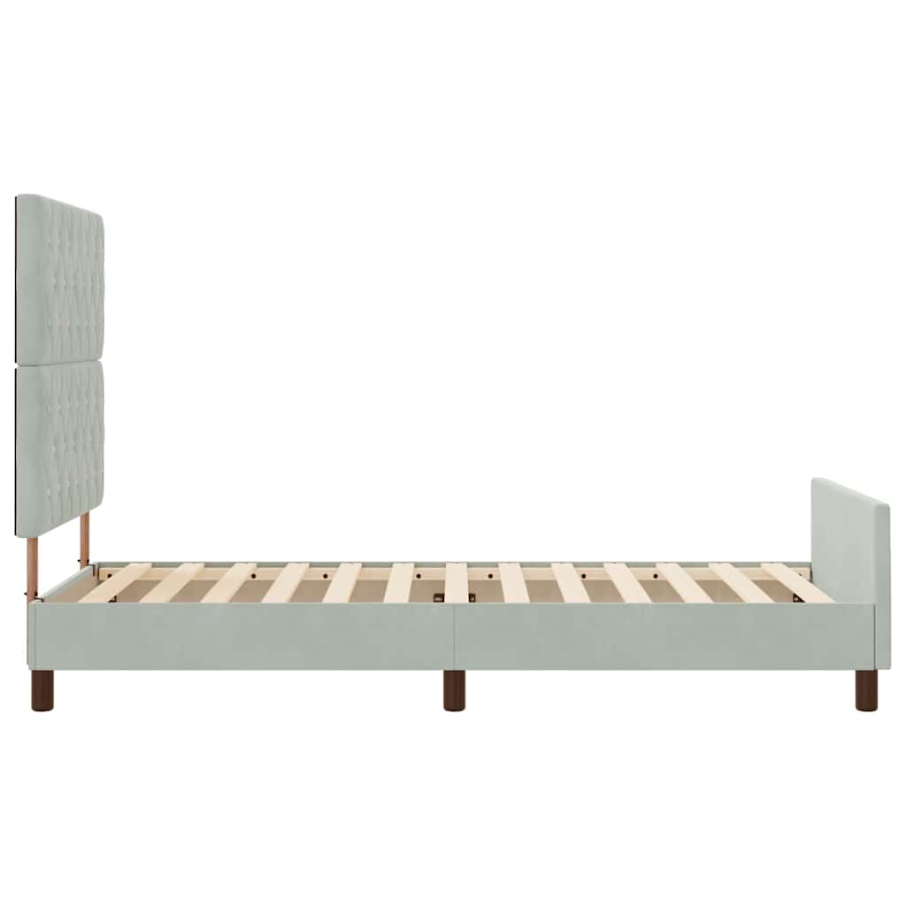 Box spring seng med hovedgærde Lysegrå 90 x 190 cm Fløjl