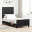 Box spring seng med hovedgærde Sort 90 x 190 cm Fløjl