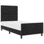 Box spring seng med hovedgærde Sort 90 x 190 cm Fløjl