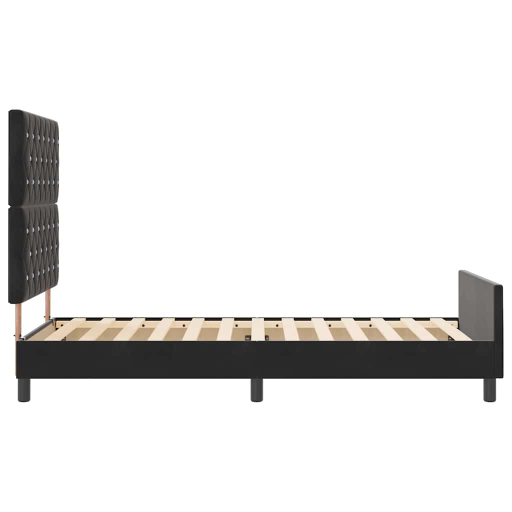 Box spring seng med hovedgærde Sort 90 x 190 cm Fløjl