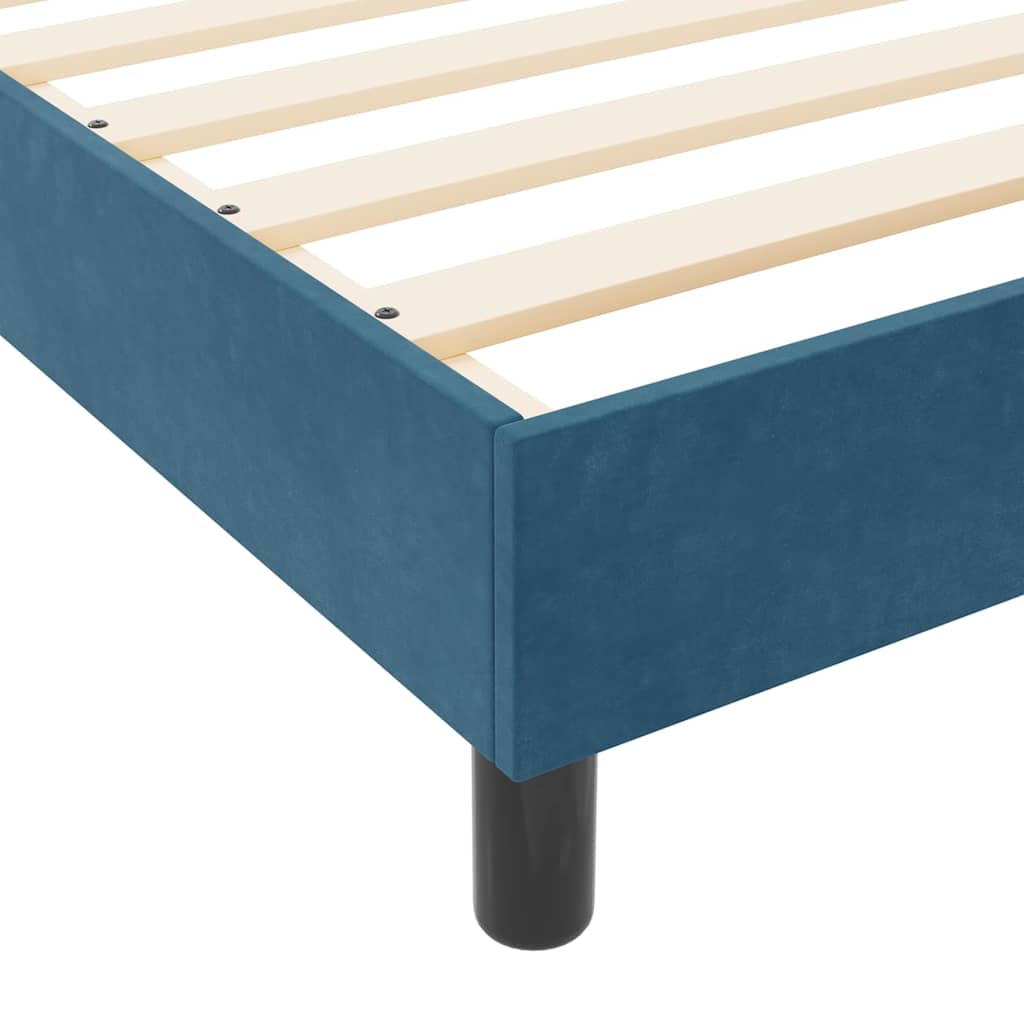 Box spring seng med hovedgærde Mørk blå 90 x 190 cm Fløjl