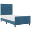 Box spring seng med hovedgærde Mørk blå 90 x 190 cm Fløjl