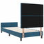 Box spring seng med hovedgærde Mørk blå 90 x 190 cm Fløjl