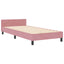 Box spring seng med hovedgærde Lyserød 90 x 190 cm Fløjl