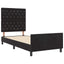 Box spring seng med hovedgærde Sort 100 x 200 cm Fløjl