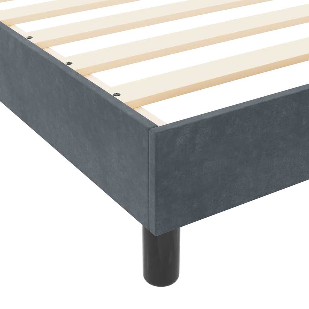 Box spring seng med hovedgærde Mørkegrå 120 x 200 cm Fløjl