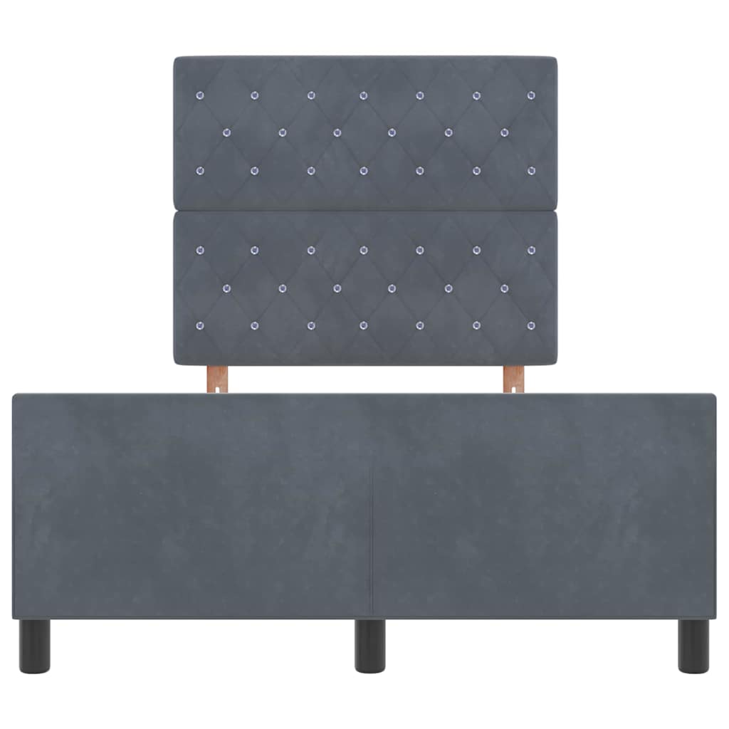 Box spring seng med hovedgærde Mørkegrå 120 x 200 cm Fløjl
