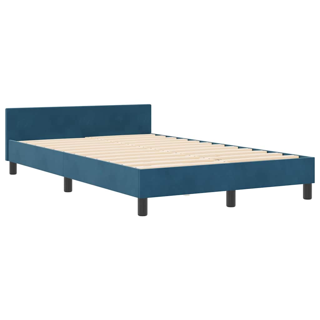 Box spring seng med hovedgærde Mørk blå 120 x 200 cm Fløjl