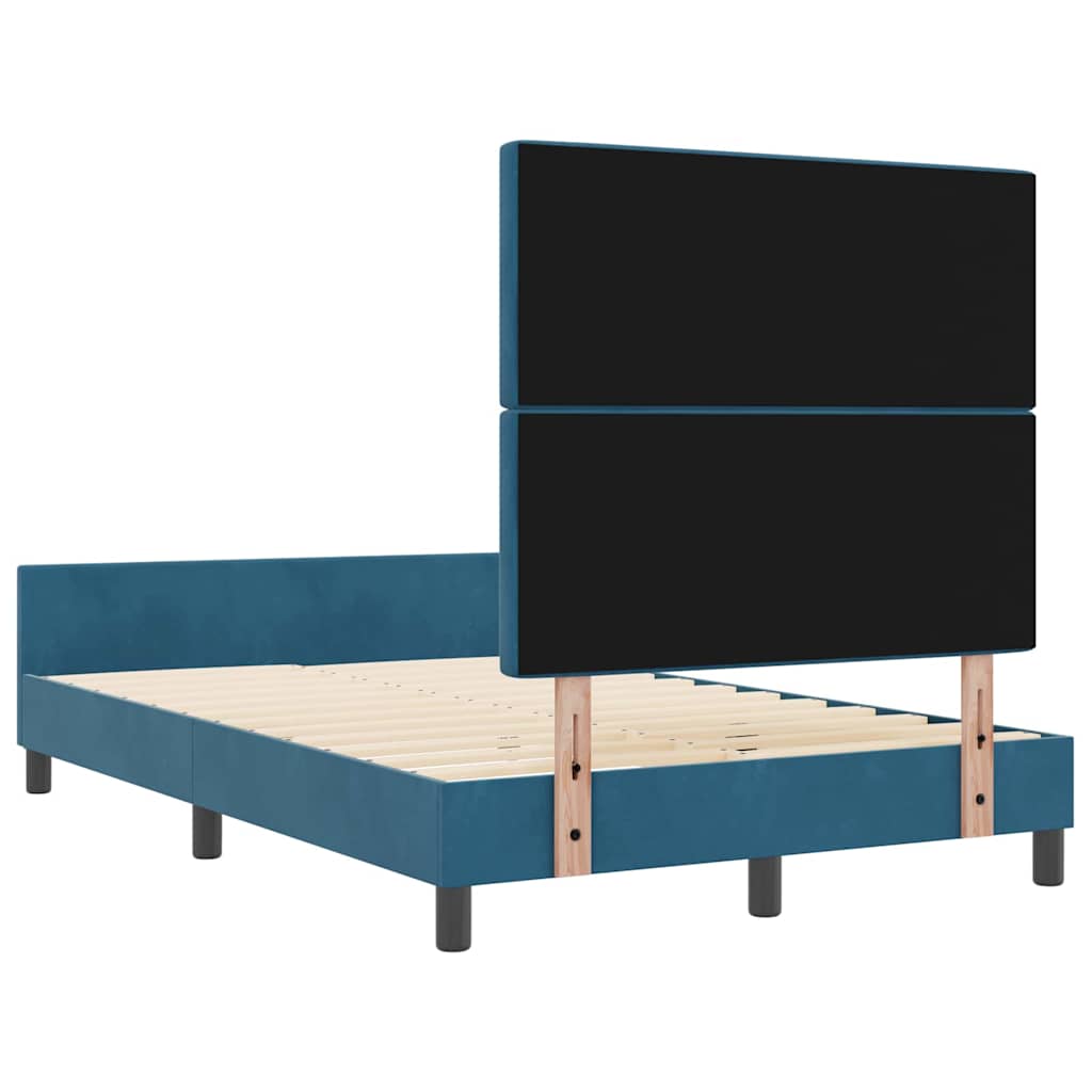 Box spring seng med hovedgærde Mørk blå 120 x 200 cm Fløjl