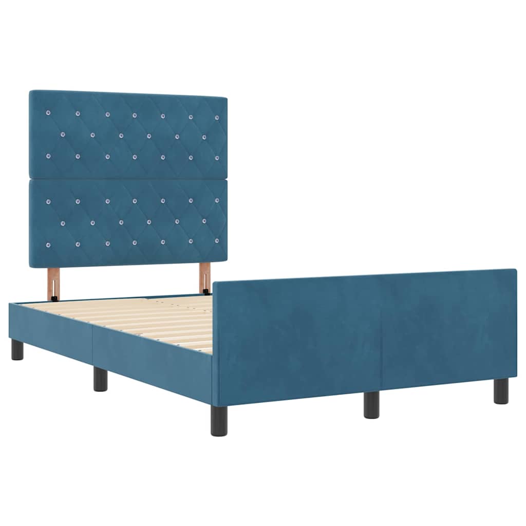 Box spring seng med hovedgærde Mørk blå 120 x 200 cm Fløjl