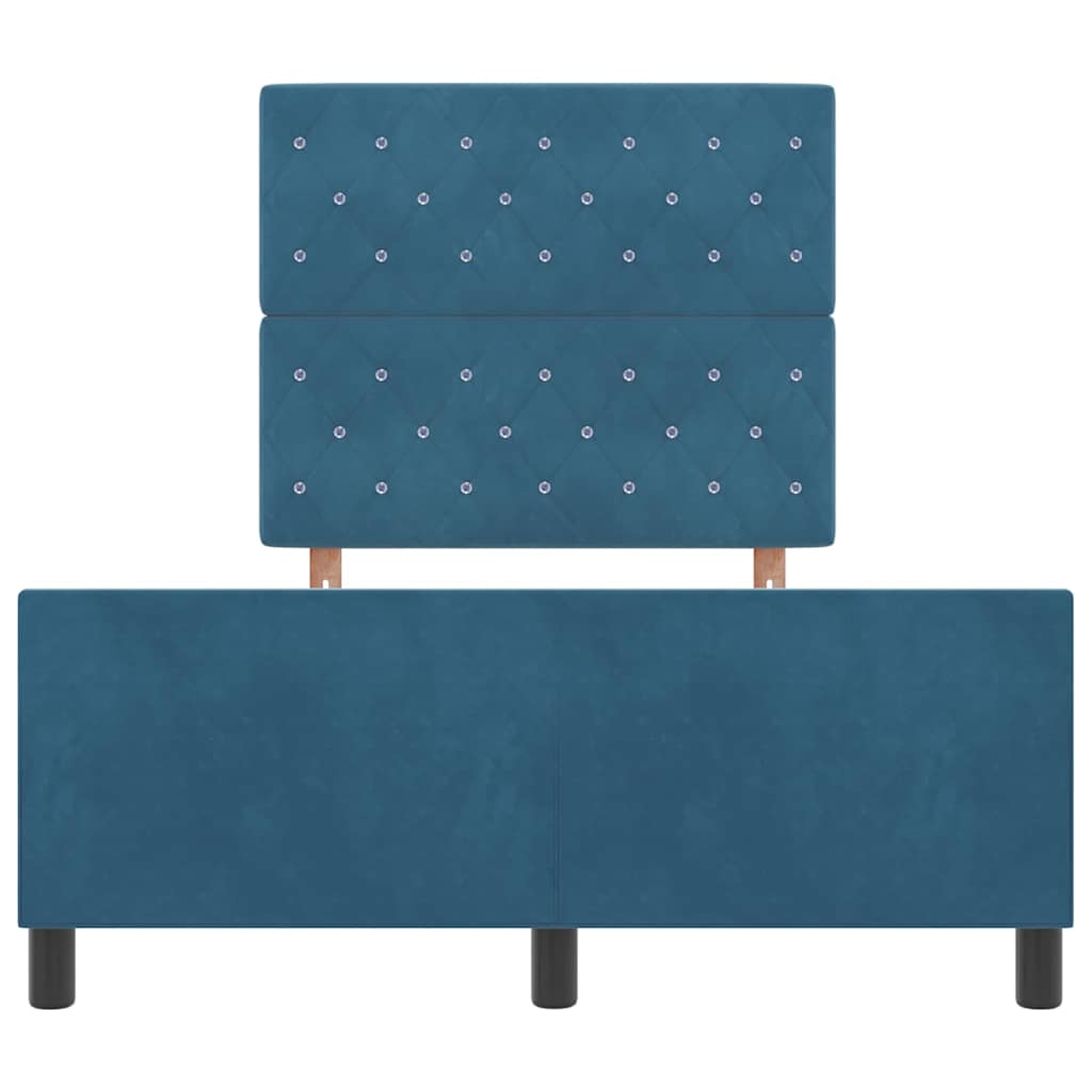 Box spring seng med hovedgærde Mørk blå 120 x 200 cm Fløjl