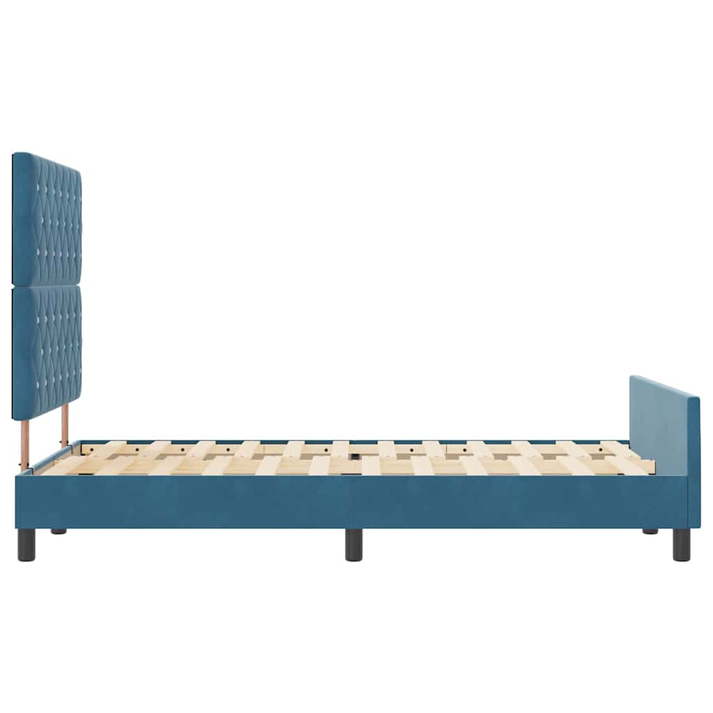 Box spring seng med hovedgærde Mørk blå 120 x 200 cm Fløjl