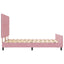 Box spring seng med hovedgærde Lyserød 140 x 190 cm Fløjl