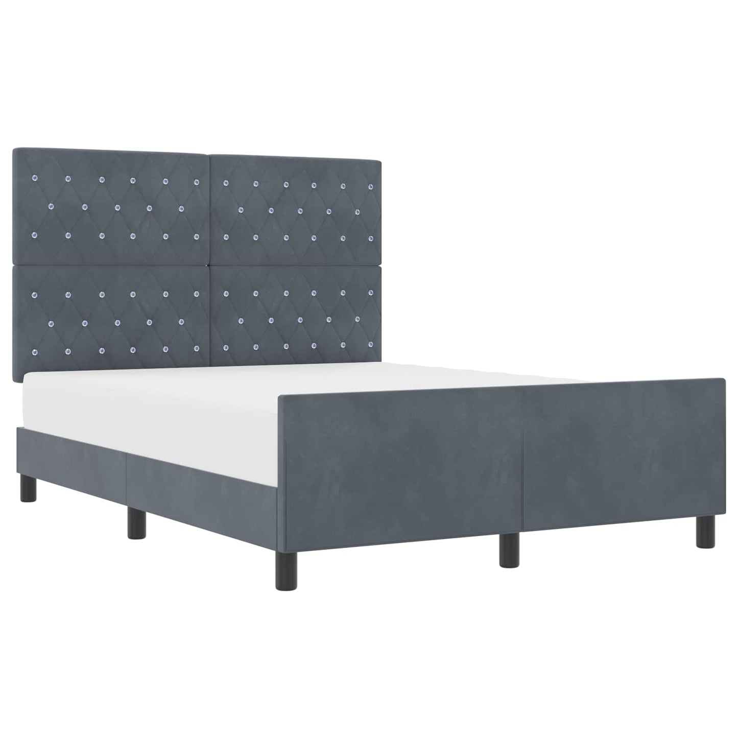 Box spring seng med hovedgærde Mørkegrå 140 x 200 cm Fløjl