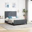 Box spring seng med hovedgærde Mørkegrå 160 x 200 cm Fløjl