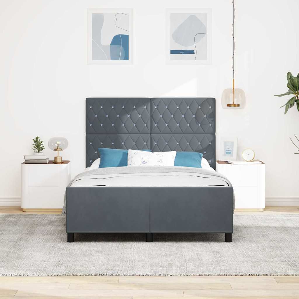 Box spring seng med hovedgærde Mørkegrå 160 x 200 cm Fløjl
