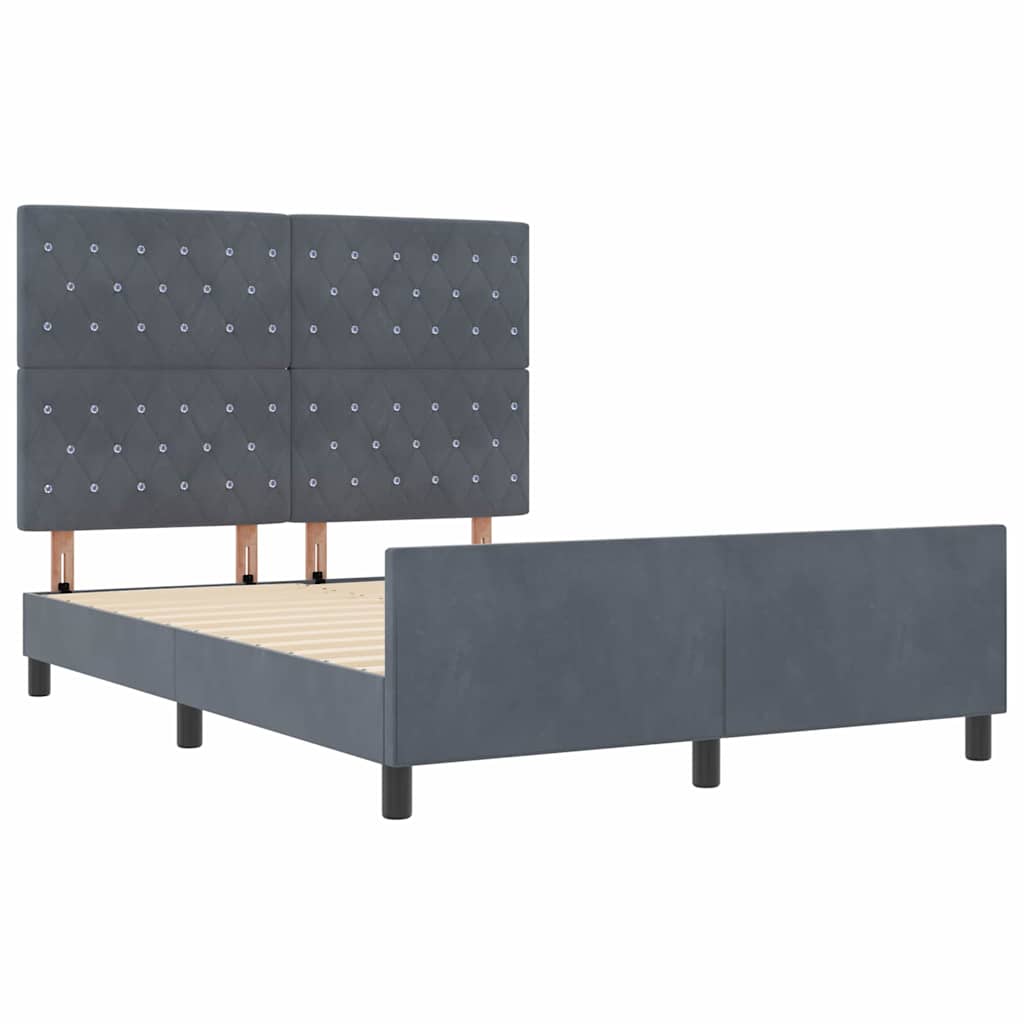 Box spring seng med hovedgærde Mørkegrå 160 x 200 cm Fløjl