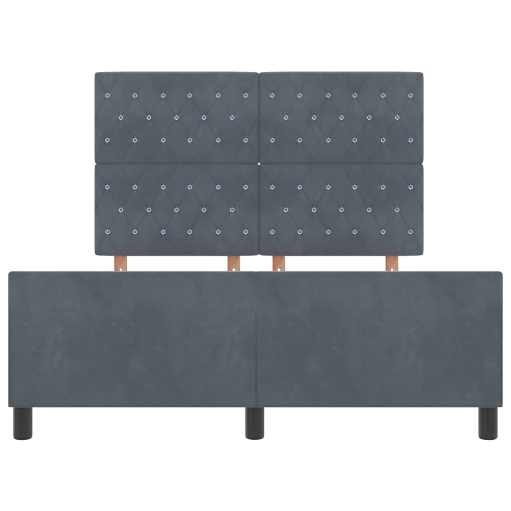 Box spring seng med hovedgærde Mørkegrå 160 x 200 cm Fløjl