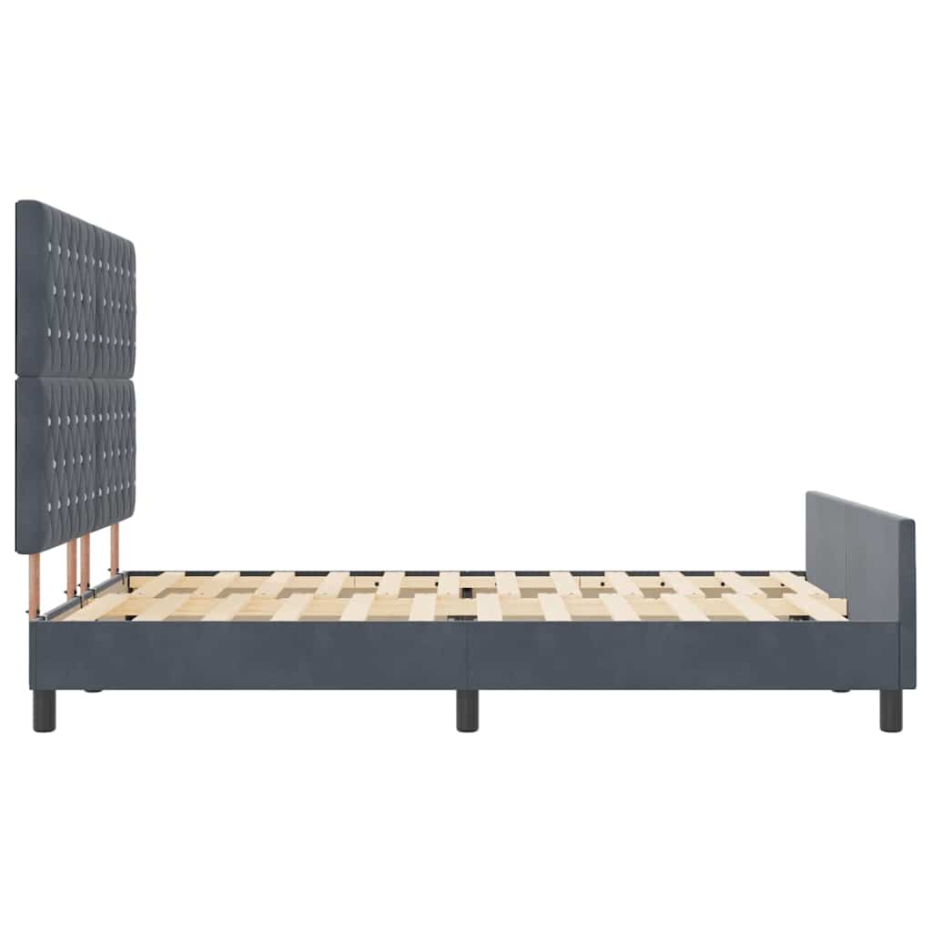 Box spring seng med hovedgærde Mørkegrå 160 x 200 cm Fløjl