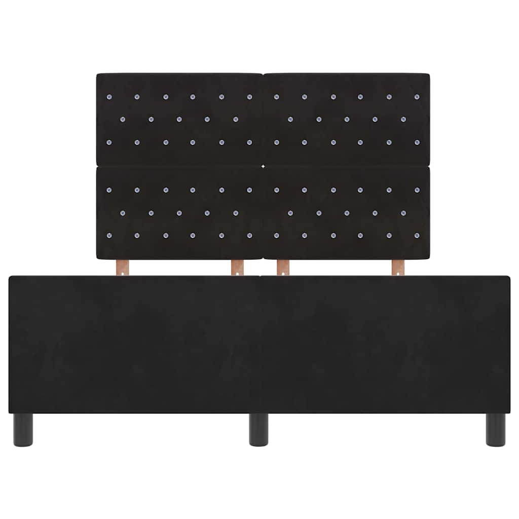 Box spring seng med hovedgærde Sort 160 x 200 cm Fløjl