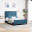 Box spring seng med hovedgærde Mørk blå 160 x 200 cm Fløjl