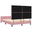 Box spring seng med hovedgærde Lyserød 160 x 200 cm Fløjl