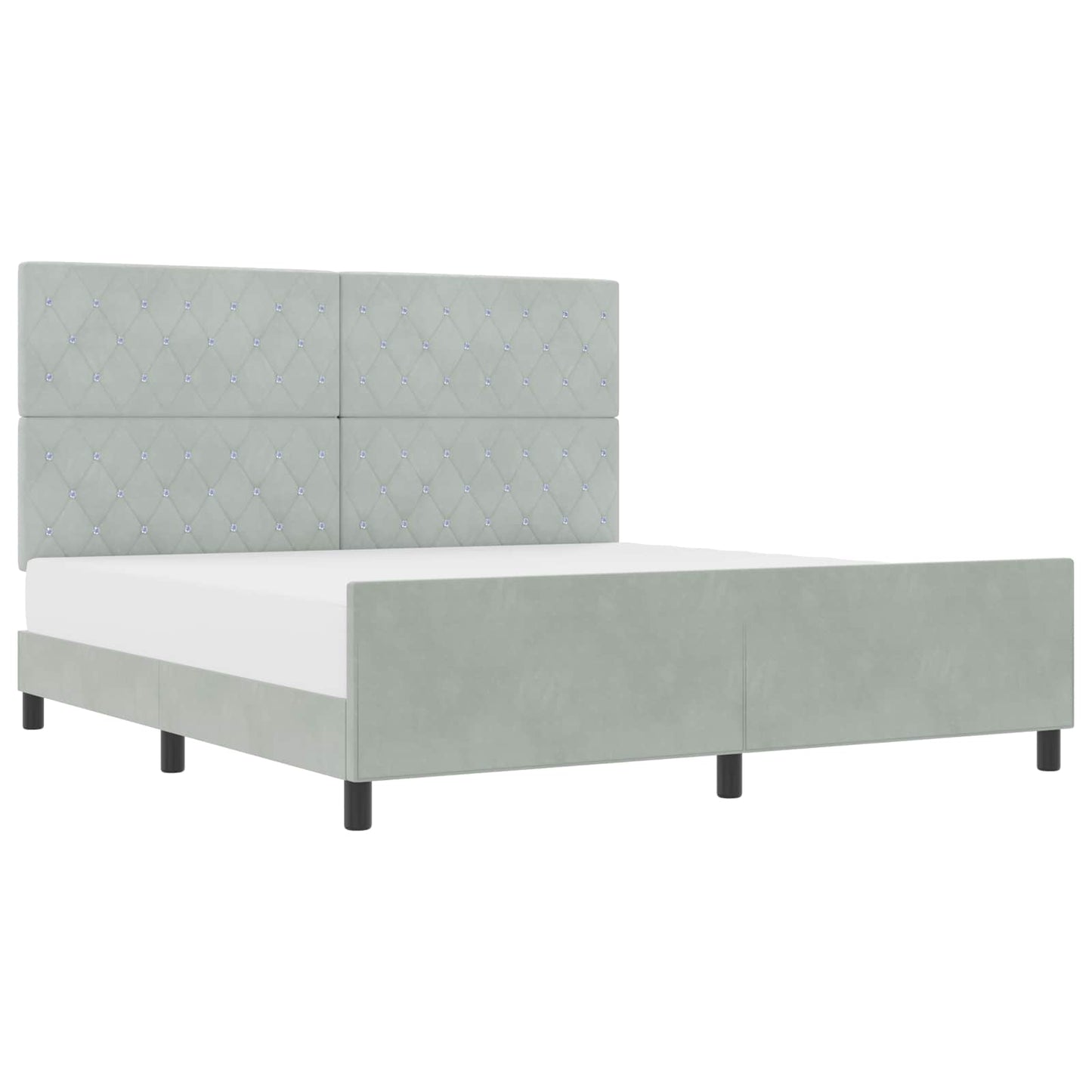 Box spring seng med hovedgærde Lysegrå 180 x 200 cm Fløjl
