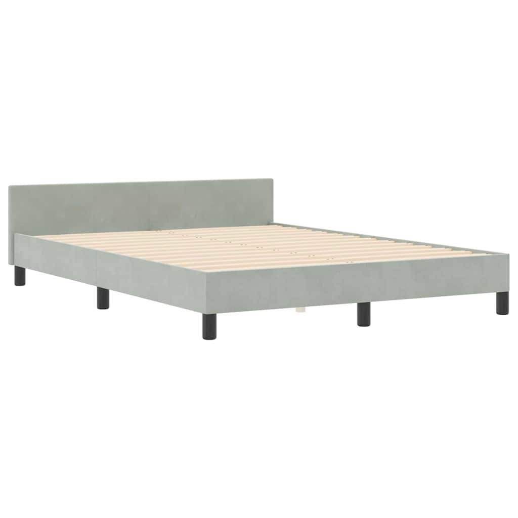 Box spring seng med hovedgærde Lysegrå 180 x 200 cm Fløjl