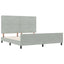 Box spring seng med hovedgærde Lysegrå 180 x 200 cm Fløjl