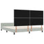 Box spring seng med hovedgærde Lysegrå 180 x 200 cm Fløjl