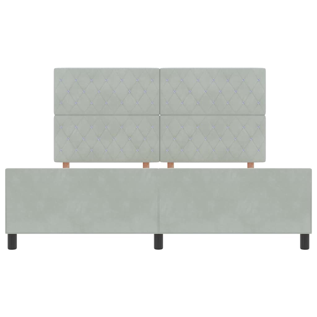Box spring seng med hovedgærde Lysegrå 180 x 200 cm Fløjl