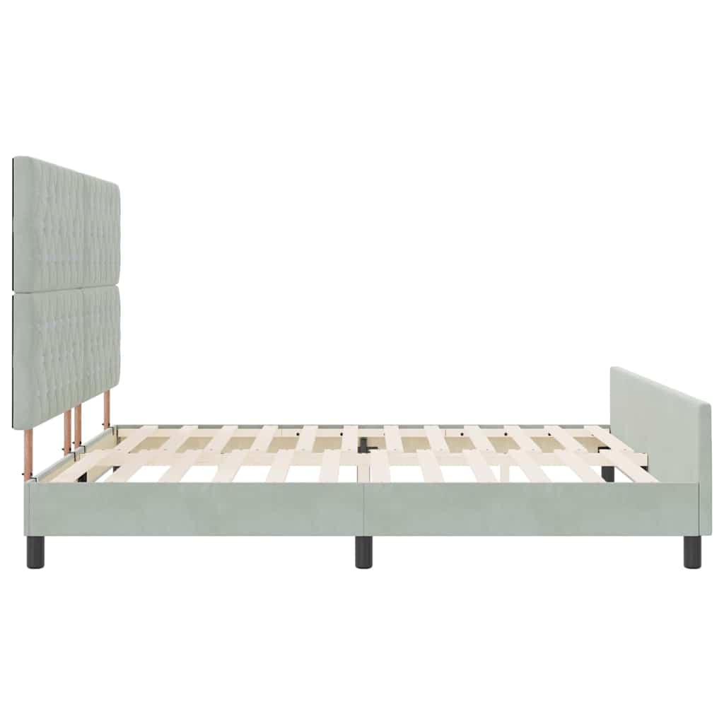 Box spring seng med hovedgærde Lysegrå 180 x 200 cm Fløjl