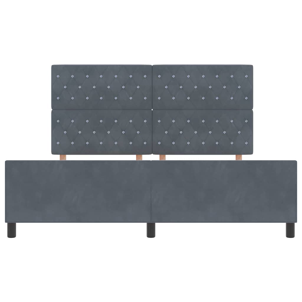 Box spring seng med hovedgærde Mørkegrå 180 x 200 cm Fløjl