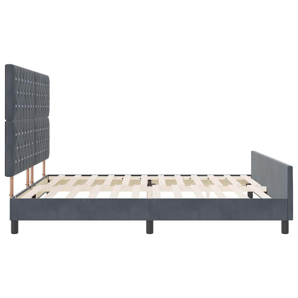 Box spring seng med hovedgærde Mørkegrå 180 x 200 cm Fløjl