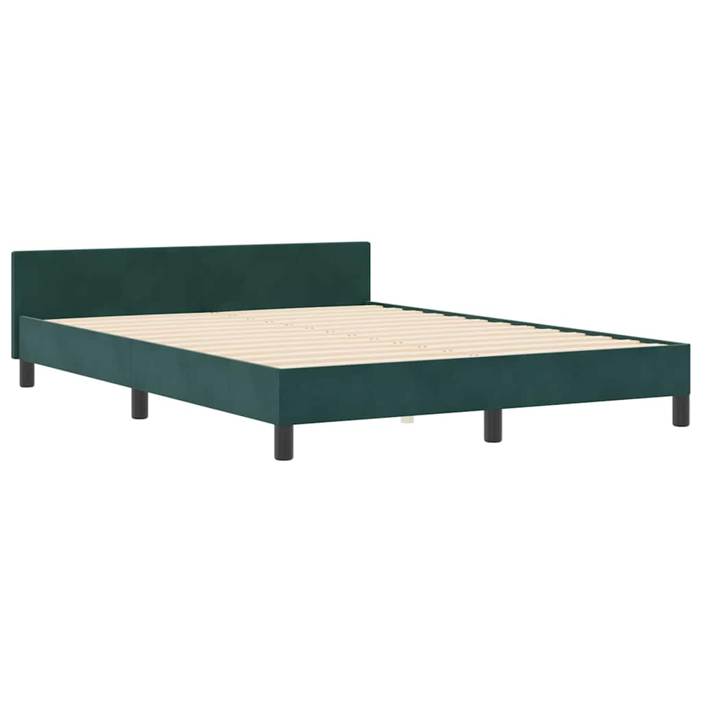 Box spring seng med hovedgærde Mørkegrøn 180 x 200 cm Fløjl