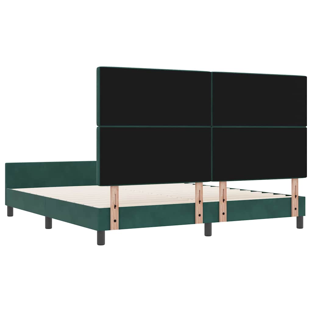 Box spring seng med hovedgærde Mørkegrøn 180 x 200 cm Fløjl