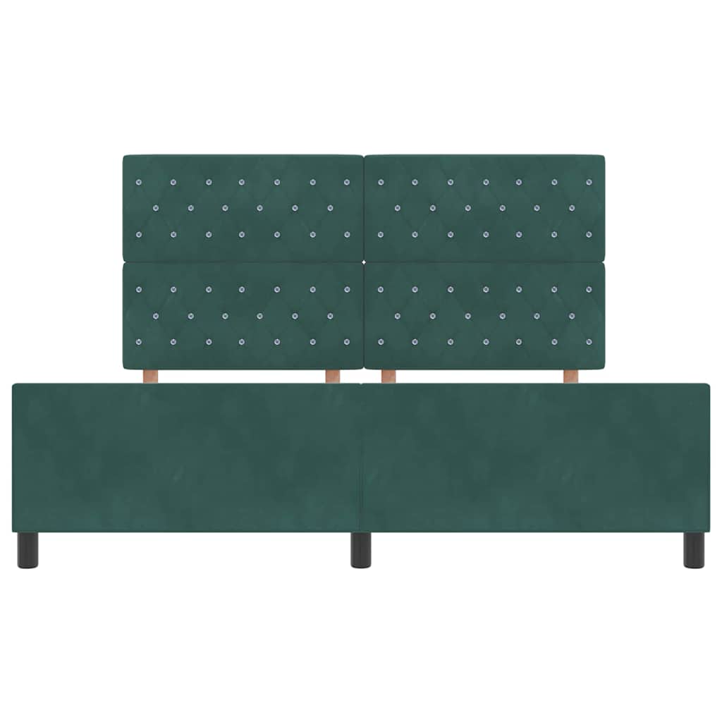 Box spring seng med hovedgærde Mørkegrøn 180 x 200 cm Fløjl