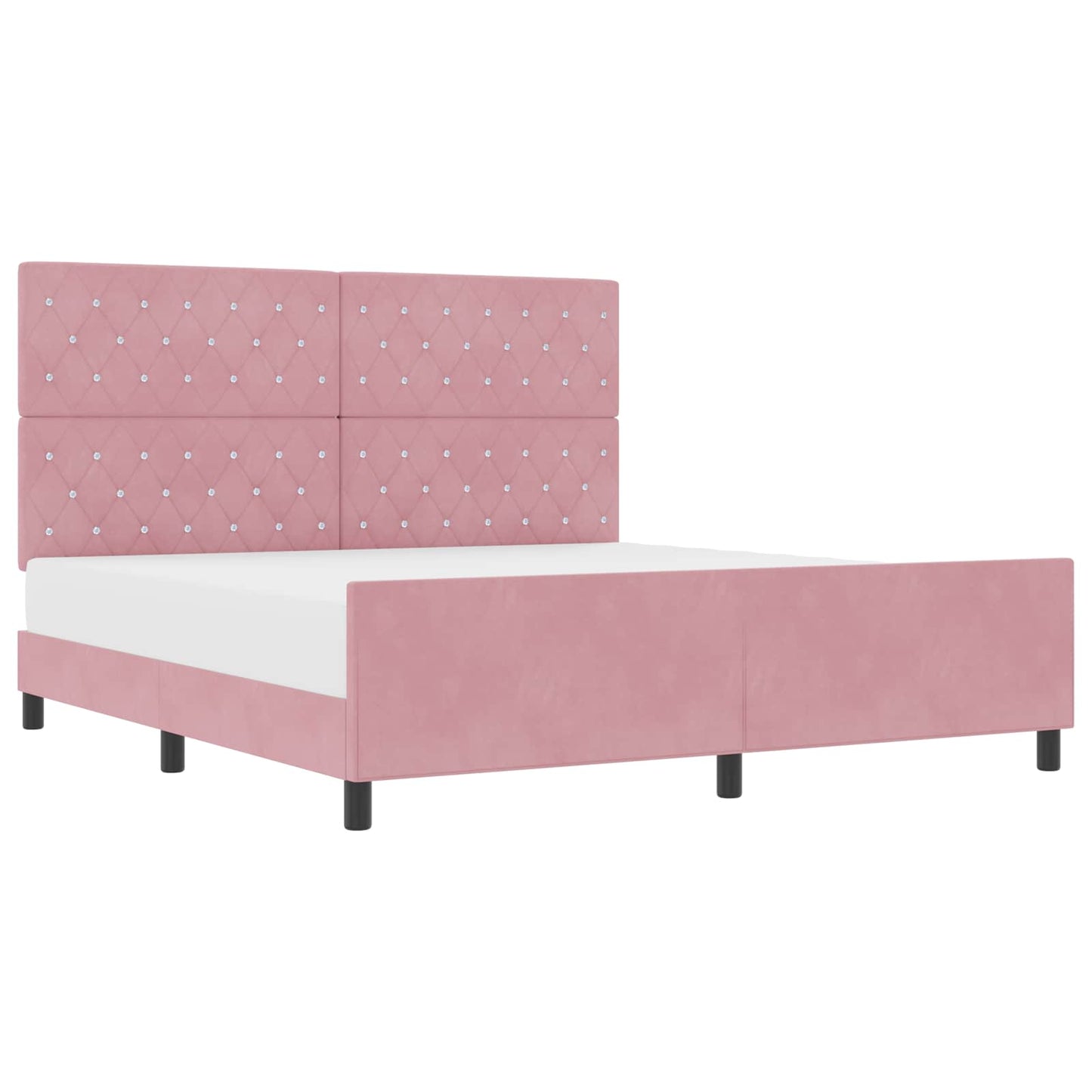 Box spring seng med hovedgærde Lyserød 180 x 200 cm Fløjl