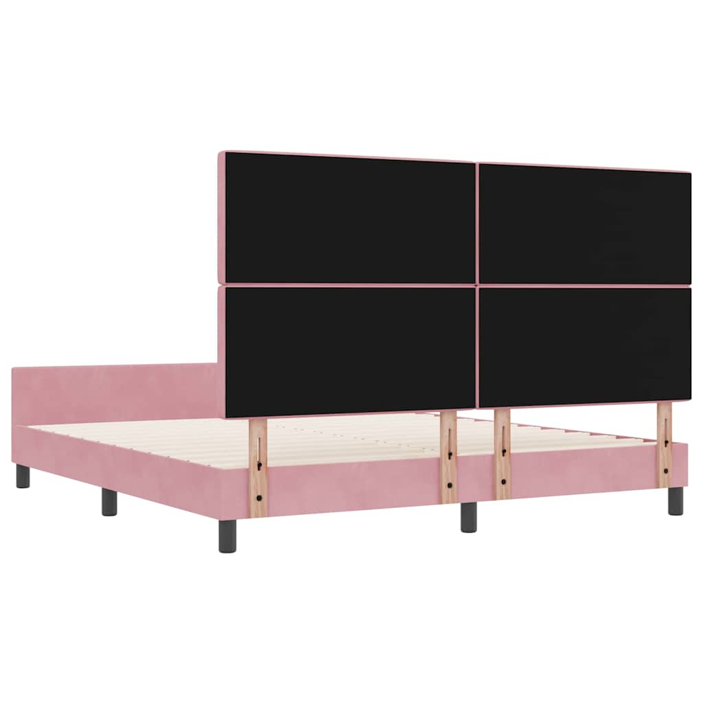 Box spring seng med hovedgærde Lyserød 180 x 200 cm Fløjl
