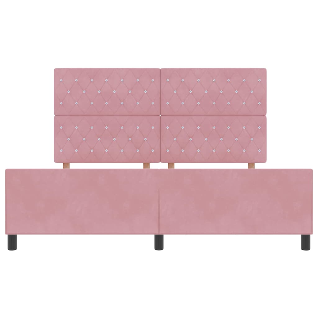 Box spring seng med hovedgærde Lyserød 180 x 200 cm Fløjl