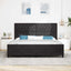 Box spring seng med hovedgærde Sort 200 x 200 cm Fløjl