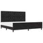 Box spring seng med hovedgærde Sort 200 x 200 cm Fløjl