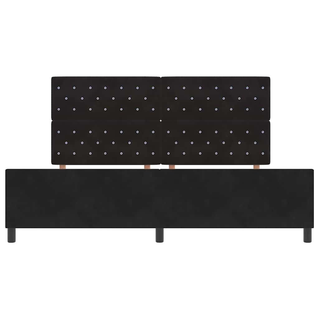 Box spring seng med hovedgærde Sort 200 x 200 cm Fløjl