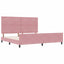Box spring seng med hovedgærde Lyserød 200 x 200 cm Fløjl