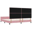 Box spring seng med hovedgærde Lyserød 200 x 200 cm Fløjl