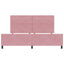 Box spring seng med hovedgærde Lyserød 200 x 200 cm Fløjl